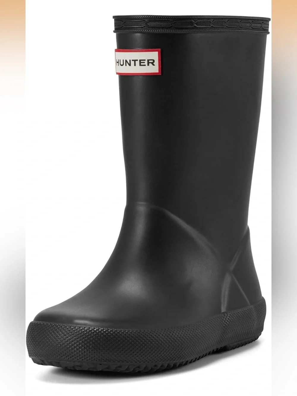 Hunter Kids Black Waterproof Rain Boots with Red Logo Trim Size 11